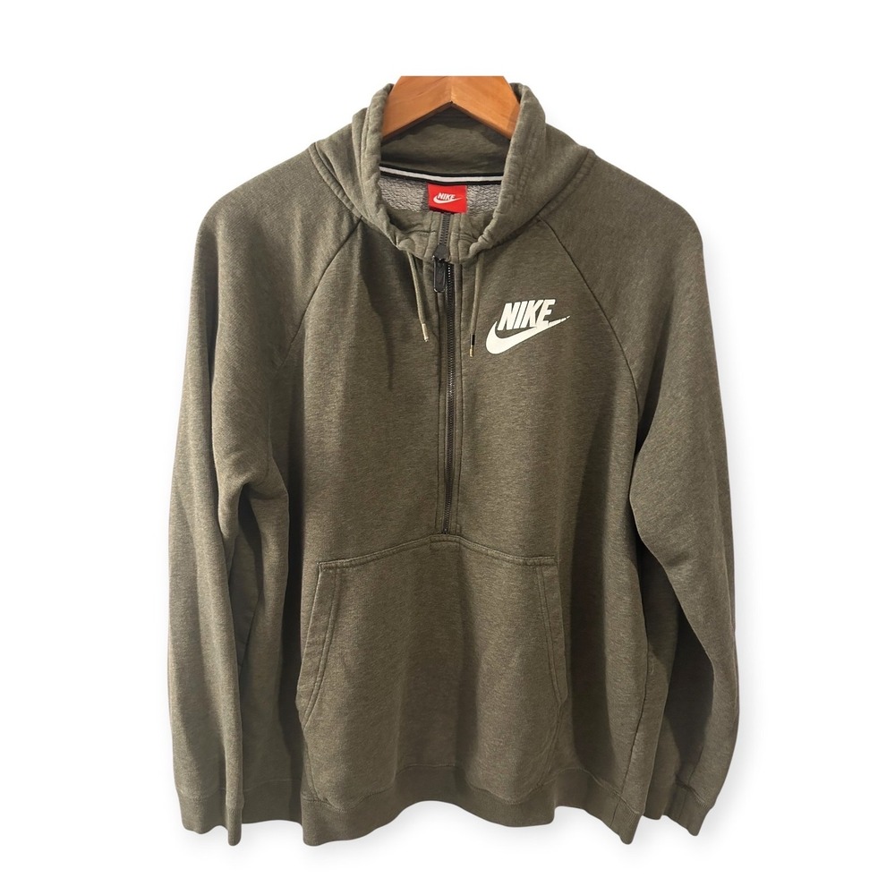 Nike Quarter-Zip Pullover Olive Green Excellent XL Mens Sweatshirt Streetwear